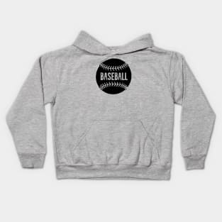 Vintage Retro Baseball Inside Baseball (Black) Kids Hoodie